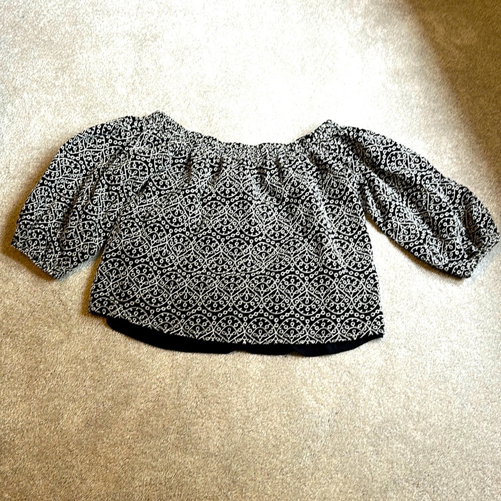 Express bubble sleeve off shoulder top size small